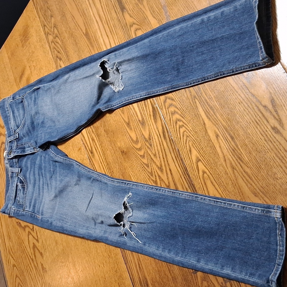 RAG & BONE 24 Womens Jeans Preowned BLUE DISTRESSED Ripped Denim Skinny ??